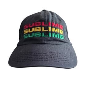 Vintage Embroidered Sublime Black Buckle Back Cap by 4:20 Retro Hat